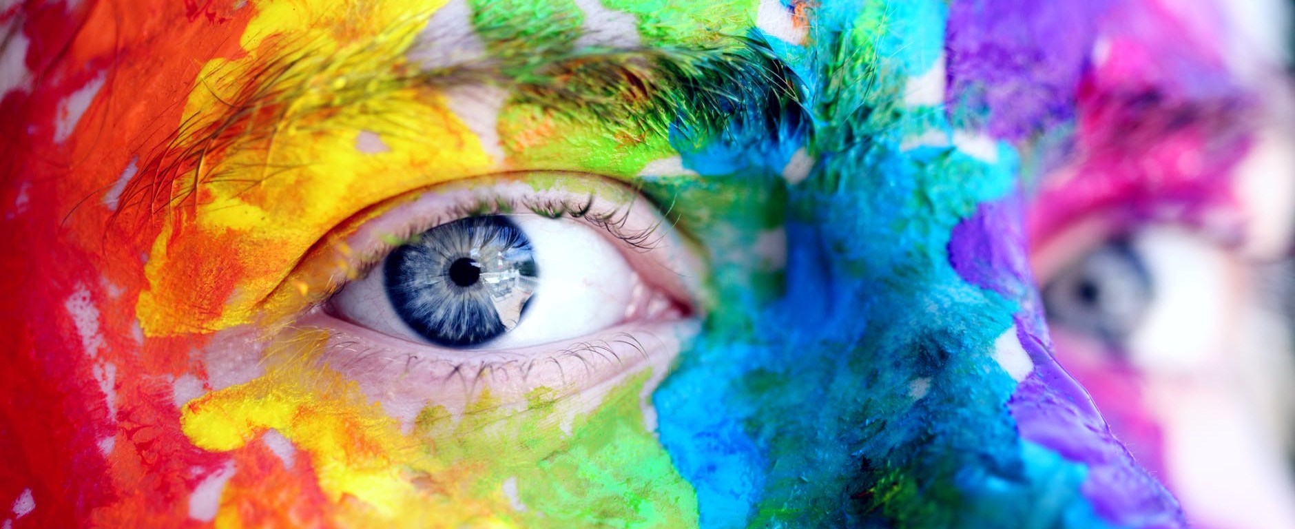 person with colorful body painting